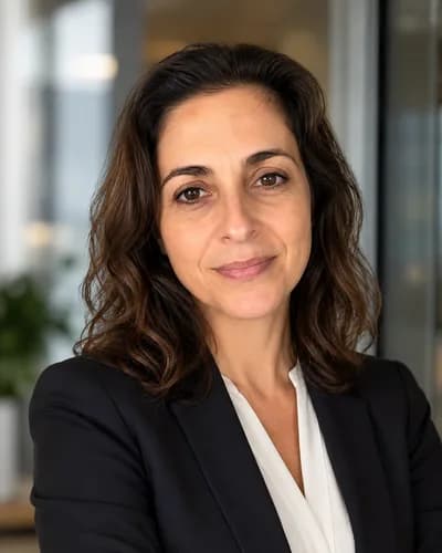 Portrait CV professionnel généré par IA Visiora — fond neutre, tenue professionnelle